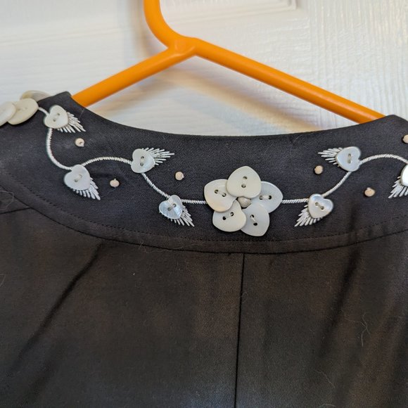 NWT BEADED SILK STATEMENT JACKET | 12 | Randolph Duke | Black / Pearl | 90s VTG - Picture 5 of 10